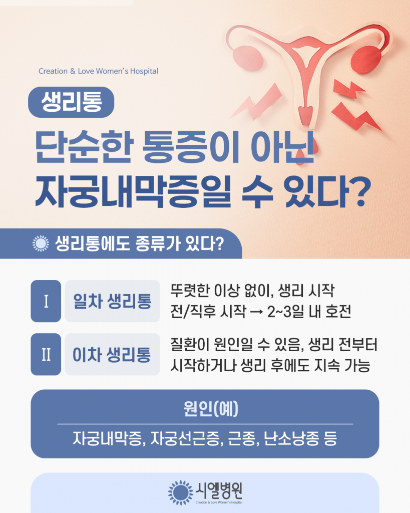 생리통의 원인, 단순한 통증이 아닌 자궁내막증일 수 있다? - 시엘병원 오성택원장 첨부파일 : 1773376681.png